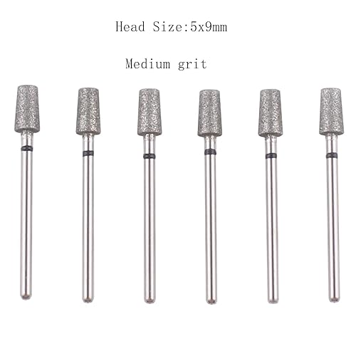 Miniatura 8 de MZCMSL Juego de brocas para cutícula de barril cónico con estuche, 6 brocas de diamante profesionales para manicura de salón de uñas, broca de