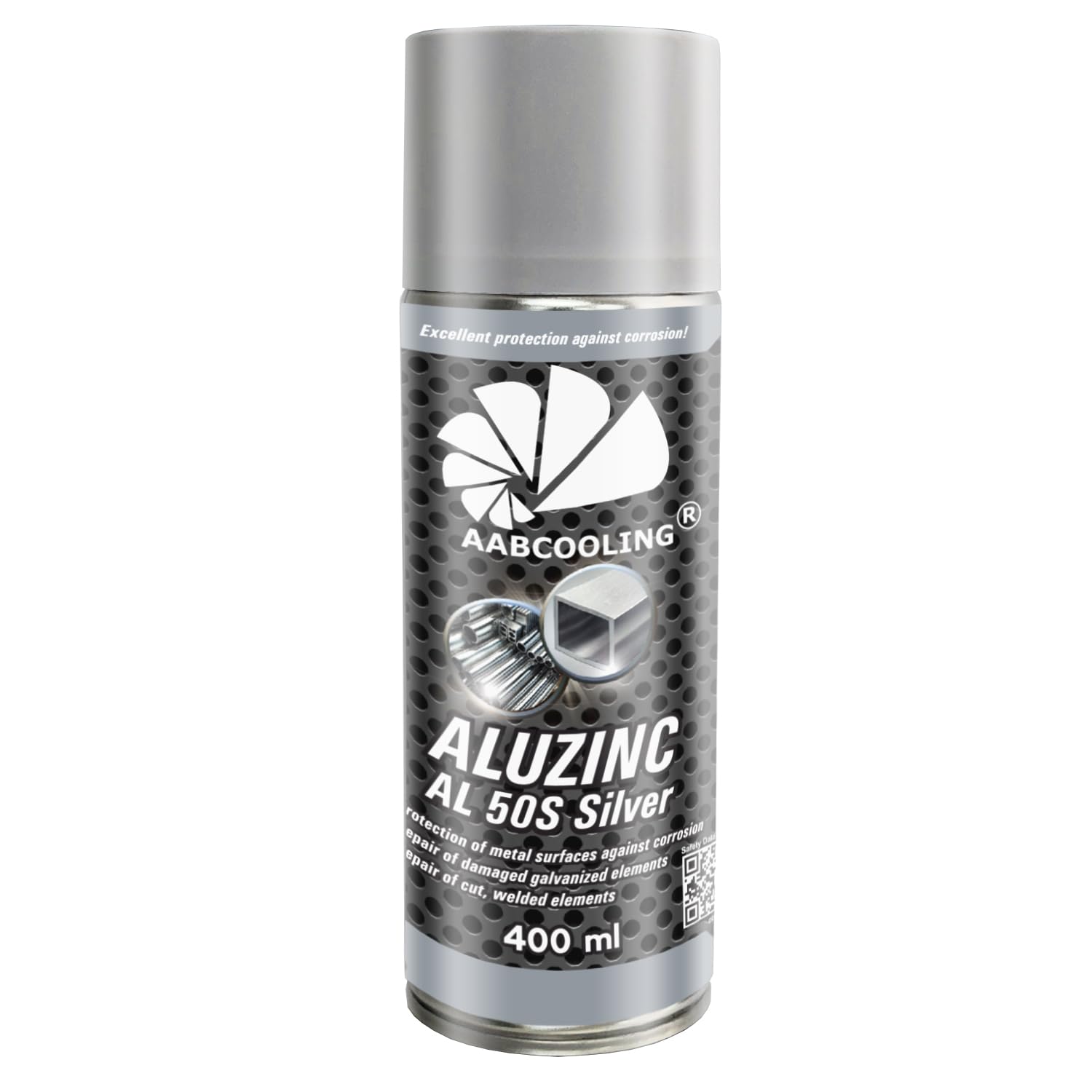 AABCOOLING 1x Aluzinc AL 50S Silver 400ml Aluminium Zinc Spray Metal Paint, Cold Galvanising, Metal Paint for Galvanised Surface, anti-corrosion, rust protection, fast drying, outdoor & indoor, K3