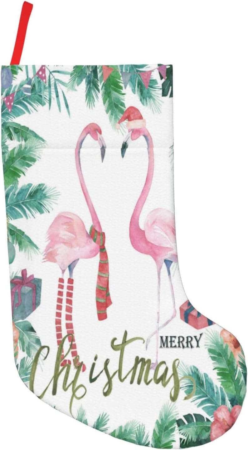 18 Inch Christmas Stockings Polyester Patchwork Xmas Gift Bag