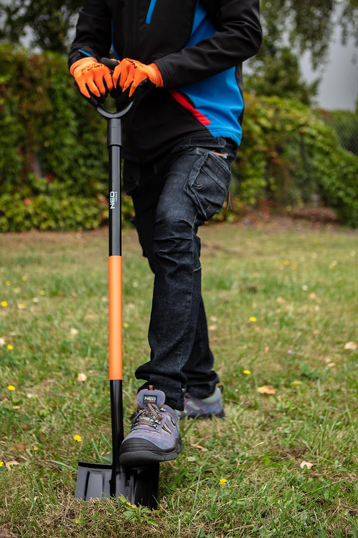NEO TOOLS Massiver Spaten Gartenspaten aus Qualitätsstahl (Gerader Spaten)