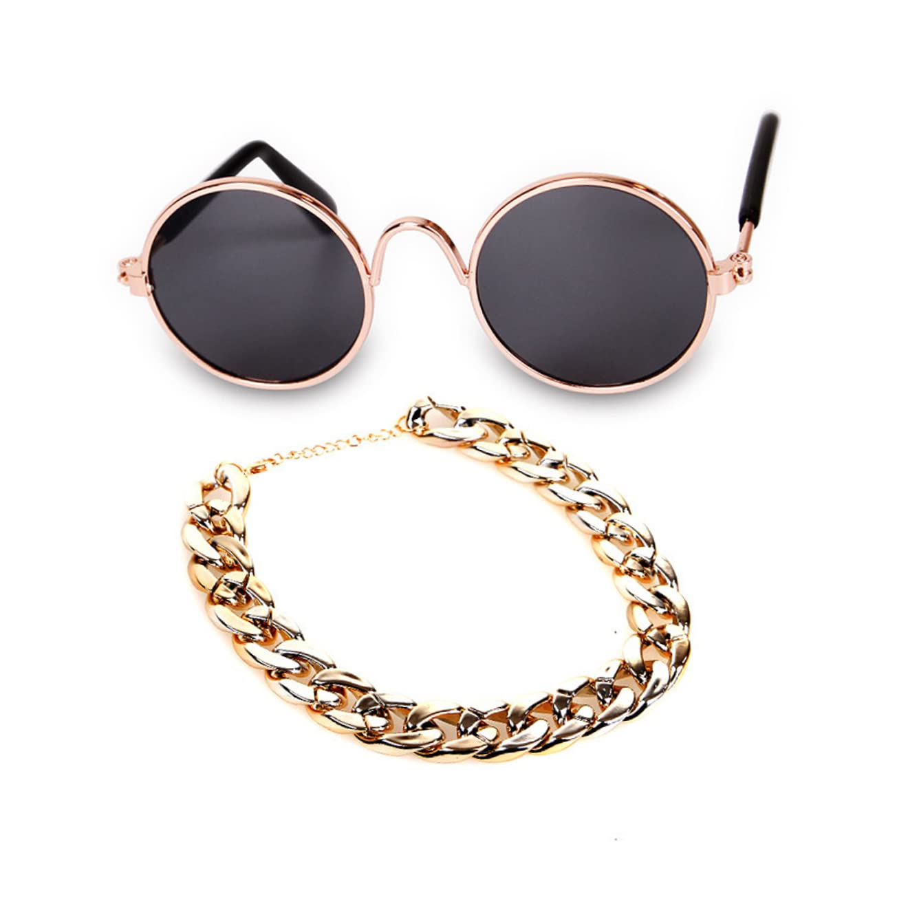 BESPORTBLE Metal Pet Necklace Chain Fashion Pet Pendant Dog Necklace for Small Dog Cat Jewelry Golden Chain