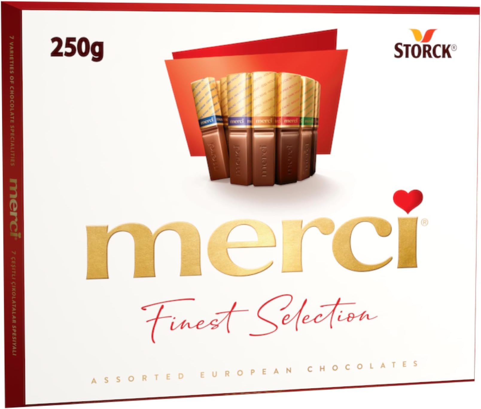 Merci Chocolate, Assorted Premium European Chocolates 250g, 7 Flavors, Perfect for Gifting and Sharing, Made with Carefully Selected Ingredients
