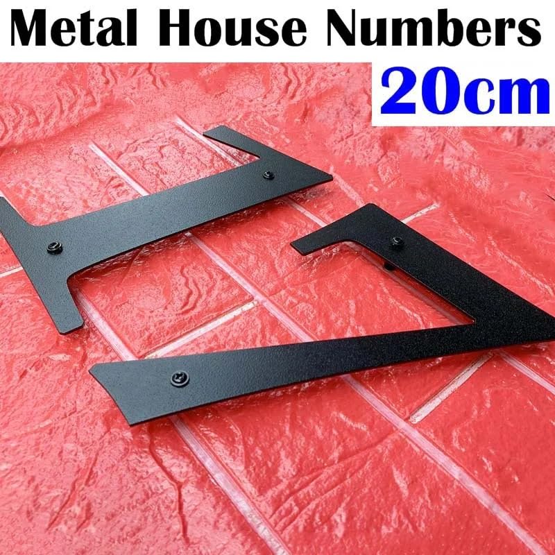 Numéro de maison Numéros de maison flottants en métal de 20 cm, lettres, plaques de porte, grandes plaques d'adresse noires de 20 cm, numéro de porte extérieure for boîte aux lettres de jardin, 0 à 9(