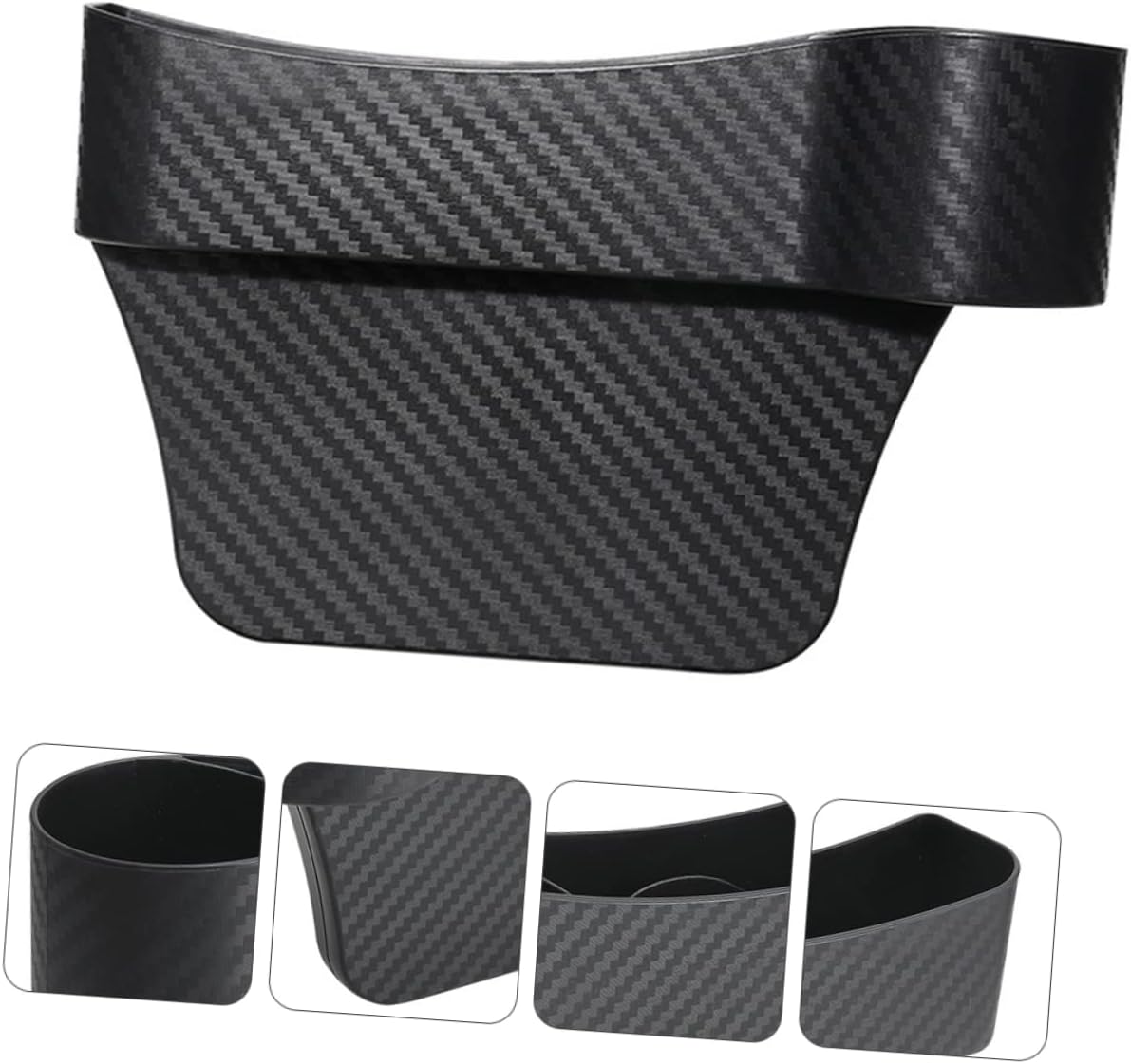 1pc Durable Car Seat Storage Box Organizer for Front Seat Gap Modern Design for Phone Drinks Sunglasses Premium Plastic Material Extra Cup Holder Included