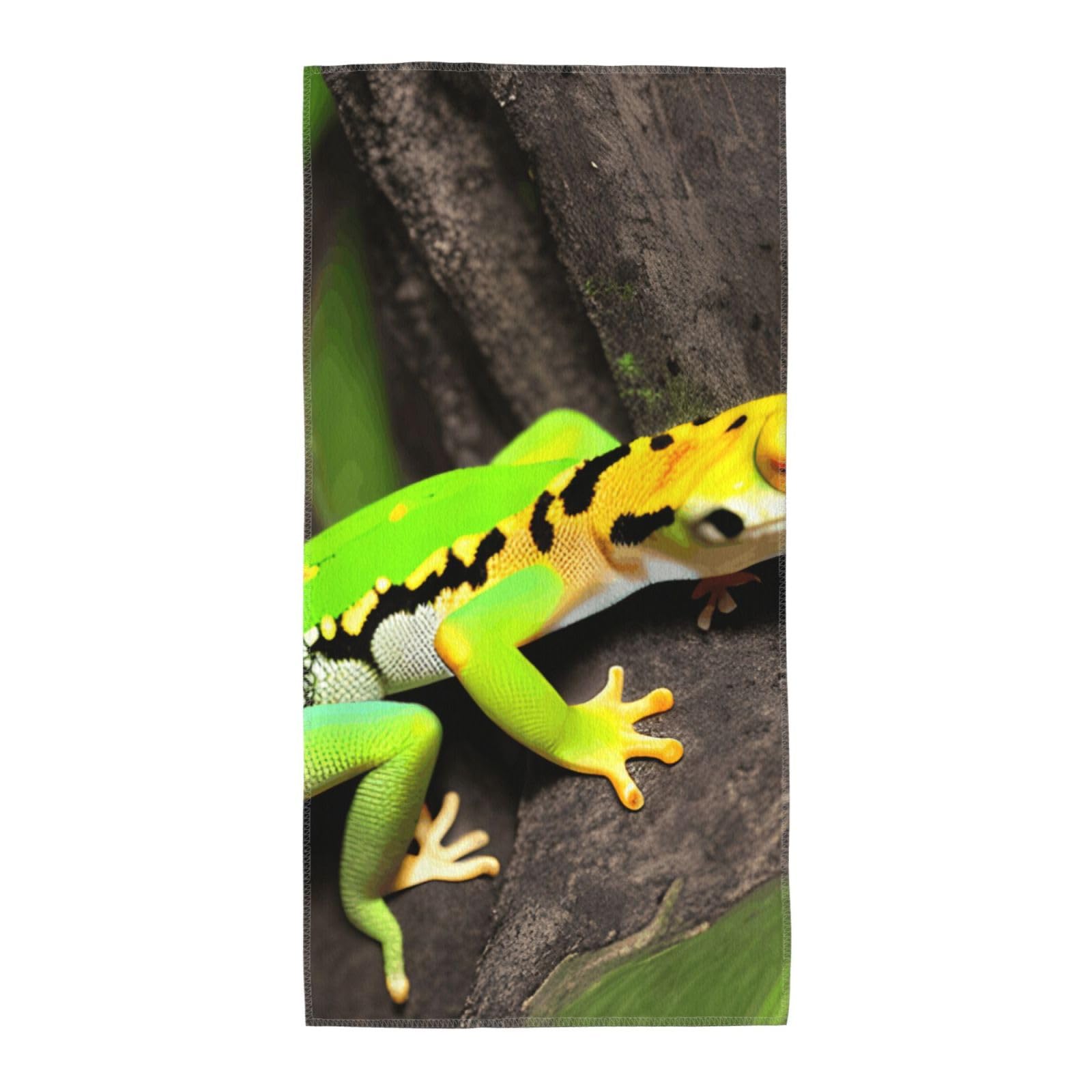 JBJGKHLP Green Geckos Print Adults Extra Long Beach Towel Soft Absorbent Quick-Dry Gym Swimming Running Yoga
