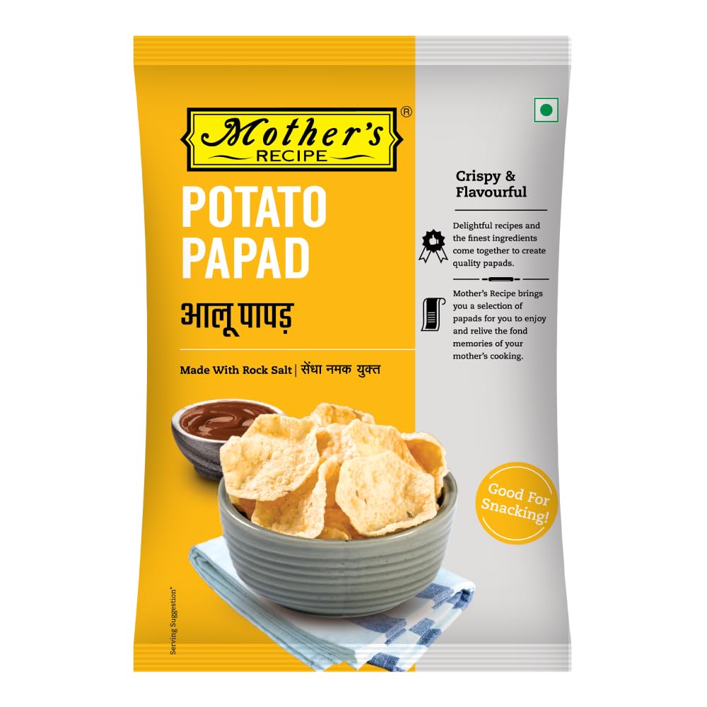 Mothers RECIPE Salted Potato Papad With Sendha Namak For Fasting (Falhari) Pack Of 7 - 75 Gm (B0CBCCPK4G) Amazon Price History, Amazon Price Tracker