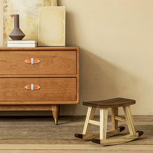 Miniatura 3 de Rockcloud Paquete de 2 pomos de piedra de cristal para cajones con tornillos, pomo de gabinete en tono plateado, manija de armario para decoración