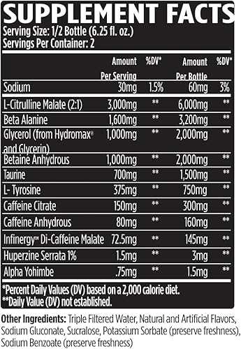 Miniatura 3 de VMI Sports KXR High Stimulant Pre-Workout Energy Ready to Beber 400 mg de cafeína, 0.16 oz de citrulina, 0.12 oz de beta-alanina  Delicioso -