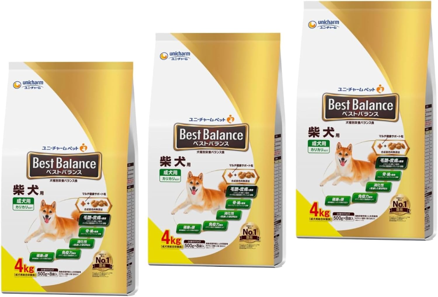 Unicharm - ベストバランス 柴犬用 10歳以上用 カリカリ仕立ての通販 by ki7mu2ra5's shop｜ユニチャームならラクマ ベストバランス ドッグフード カリカリ仕立て 柴犬用 4kg × 3