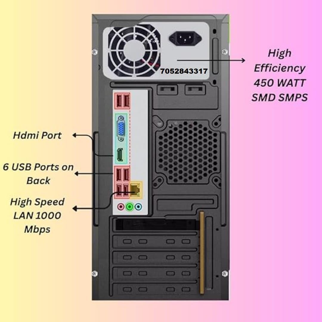 Techsupport Assembled Gaming Desktop CPU with Intel Core-i5 3470 Generation 3.20Ghz II 16GB Ram DDR3 II 256GB SSD II HDMI VGA Ports Win 11 Pro II MS Office II WiFi||Bluetooth||Black RGB Gaming Cabinet 15 61IBVeZWZyL. SL1080
