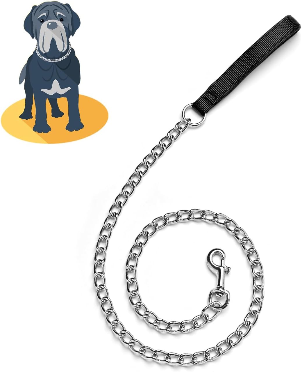 Heavy Duty Stainless Steel Dog Chain Leash, 4FT/6FT Cuban