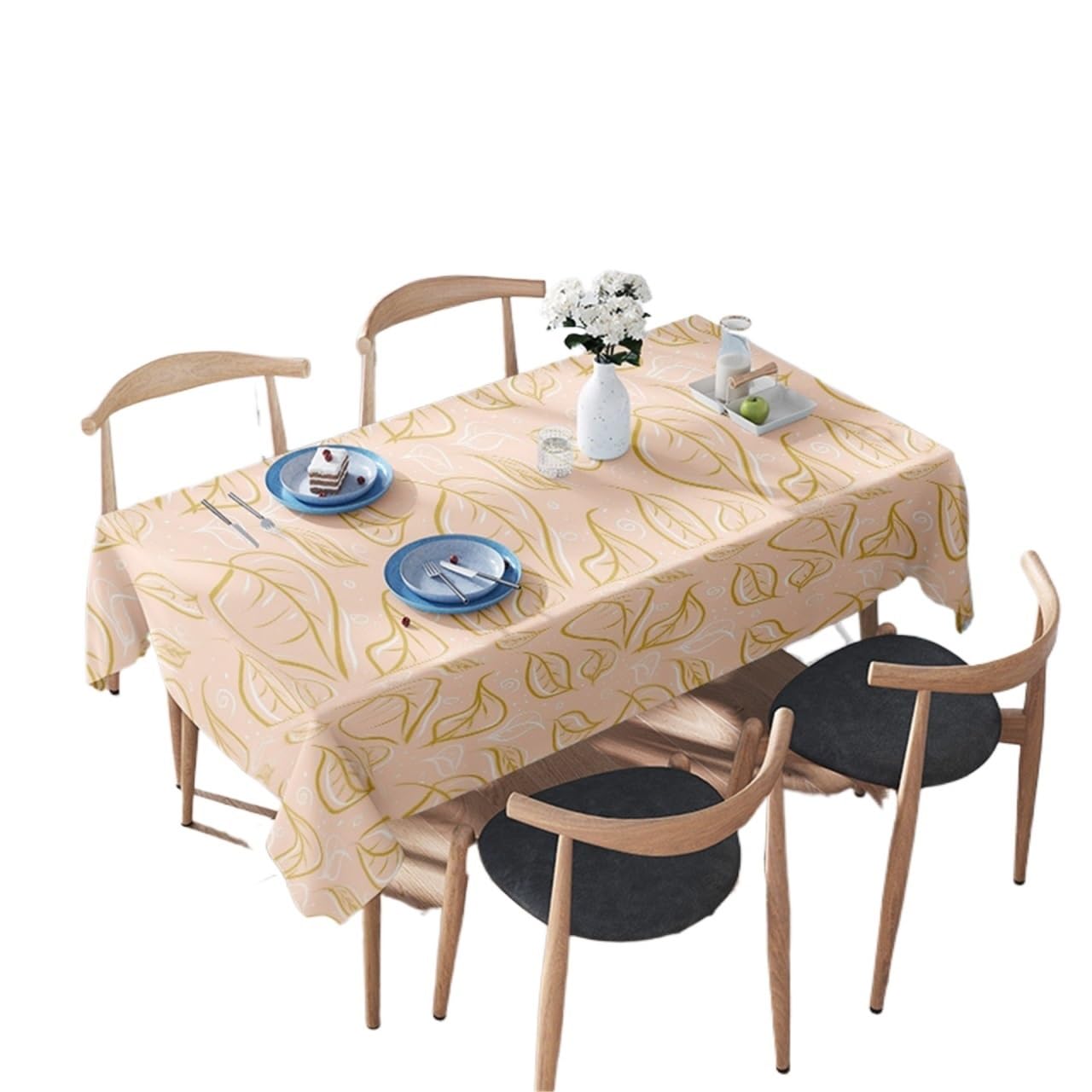 BDFJEDS Waterproof Tablecloth Waterproof Tablecloth Vintage Floral Dining Table Cover Washable Rectangle Linens Party Home Decor(160X280cm)