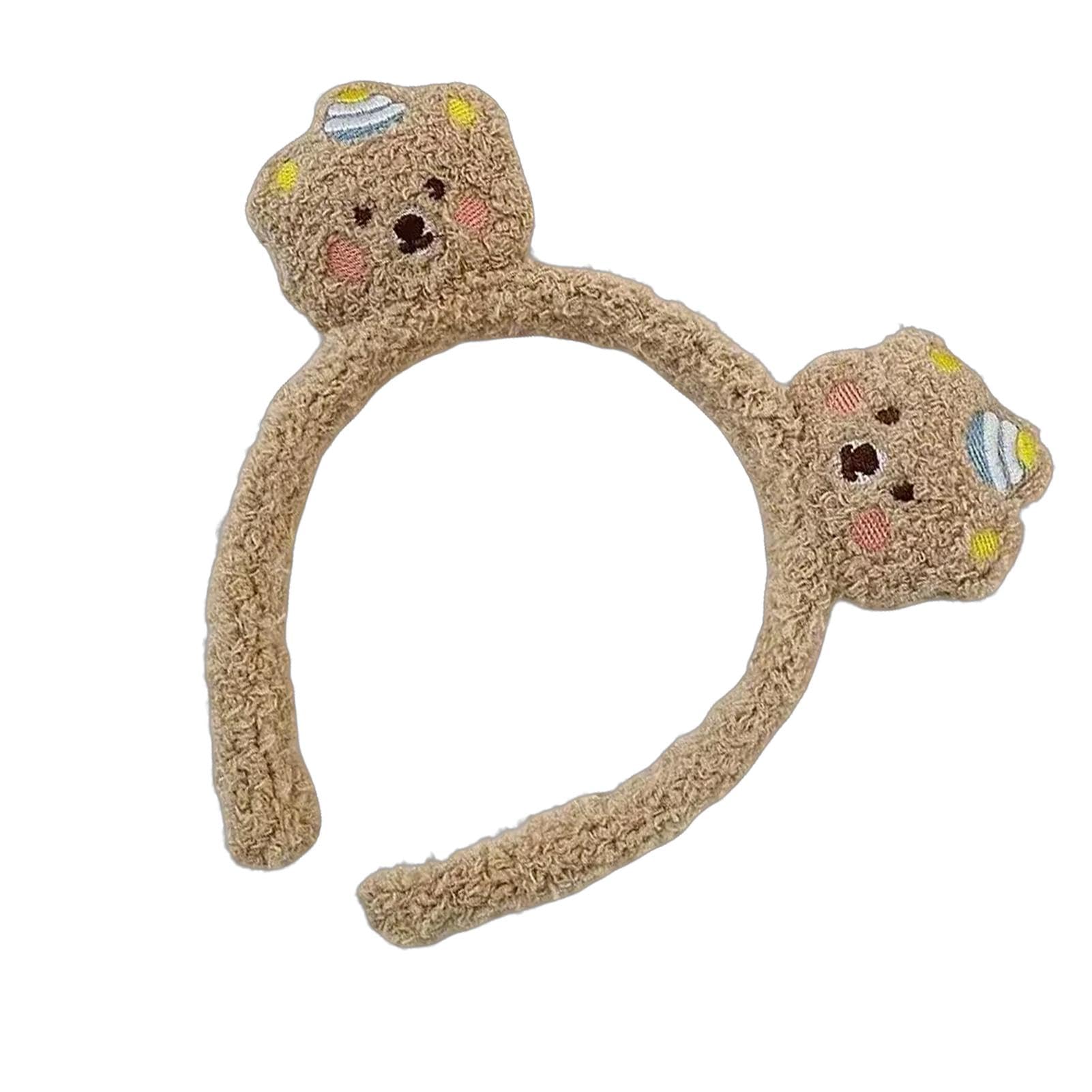 3 stuks pluche haarband met beer-oren, skincare manchetten, haarband