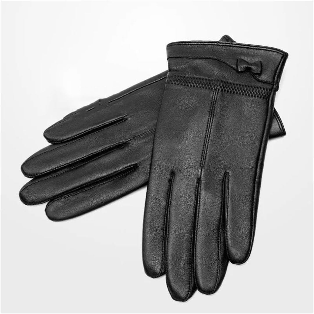 Guanti invernali da donna in pelle calda guanti da donna in pelle di pecora guanti da guida femminili