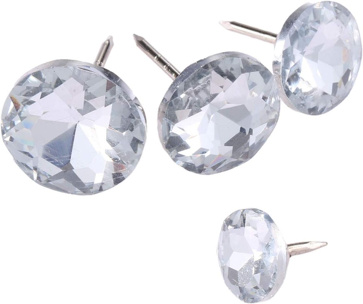 10pcs 14/18/20 / 22mm Diameter Diameter Upholstery Crystal Nails Button Tacks Studs pins Craft Sofa Decoration for Wall Furniture Usual(18mm)