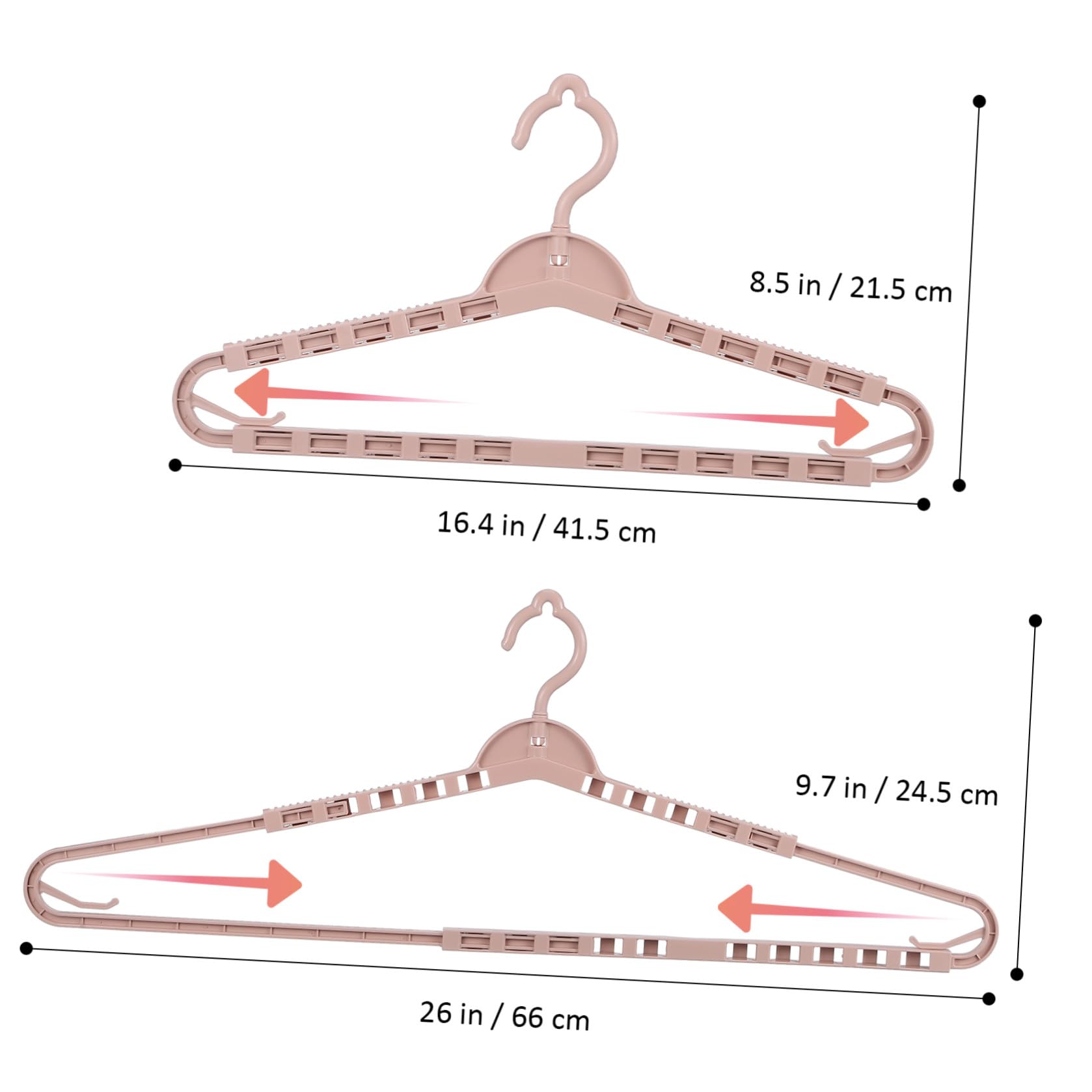 BESPORTBLE Perchas de Tela Ajustables para Secar Ropa, 8 Piezas en Color Rosa Estructura Resistente y Diseño Plegable para Ahorro de Espacio
