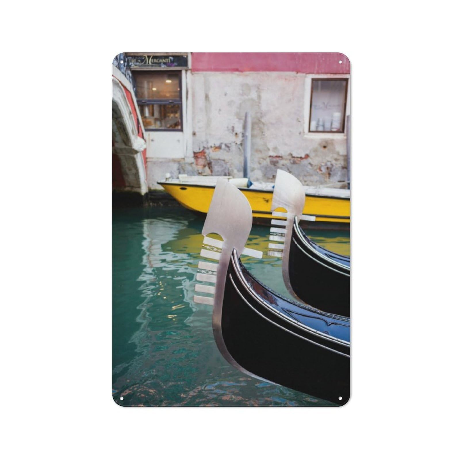 Junmoney Gondola Prows Venice Retro Metal Wall Sign 30X20cm For Guest Room Or Hallway, New-Space Wall Decor For Home Decor Collectors