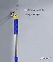 Vista 7 de ITTAHO Limpiador de escobilla de ventana de 53 pulgadas, kit de herramientas de limpieza de ventanas 2 en 1, kit de lavado de ventanas con poste