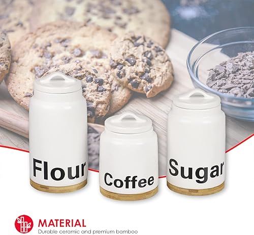 Miniatura 4 de Home Basics CS37216 - Juego de recipientes (3 piezas, color blanco)