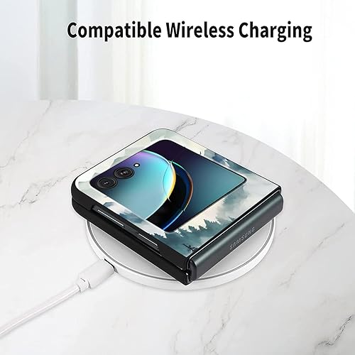 Vista 139 de Funda para Motorola Moto Razr Plus 2023 con protección de pantalla, cubierta trasera de policarbonato duro delgada y ultrafina con patrón de estante