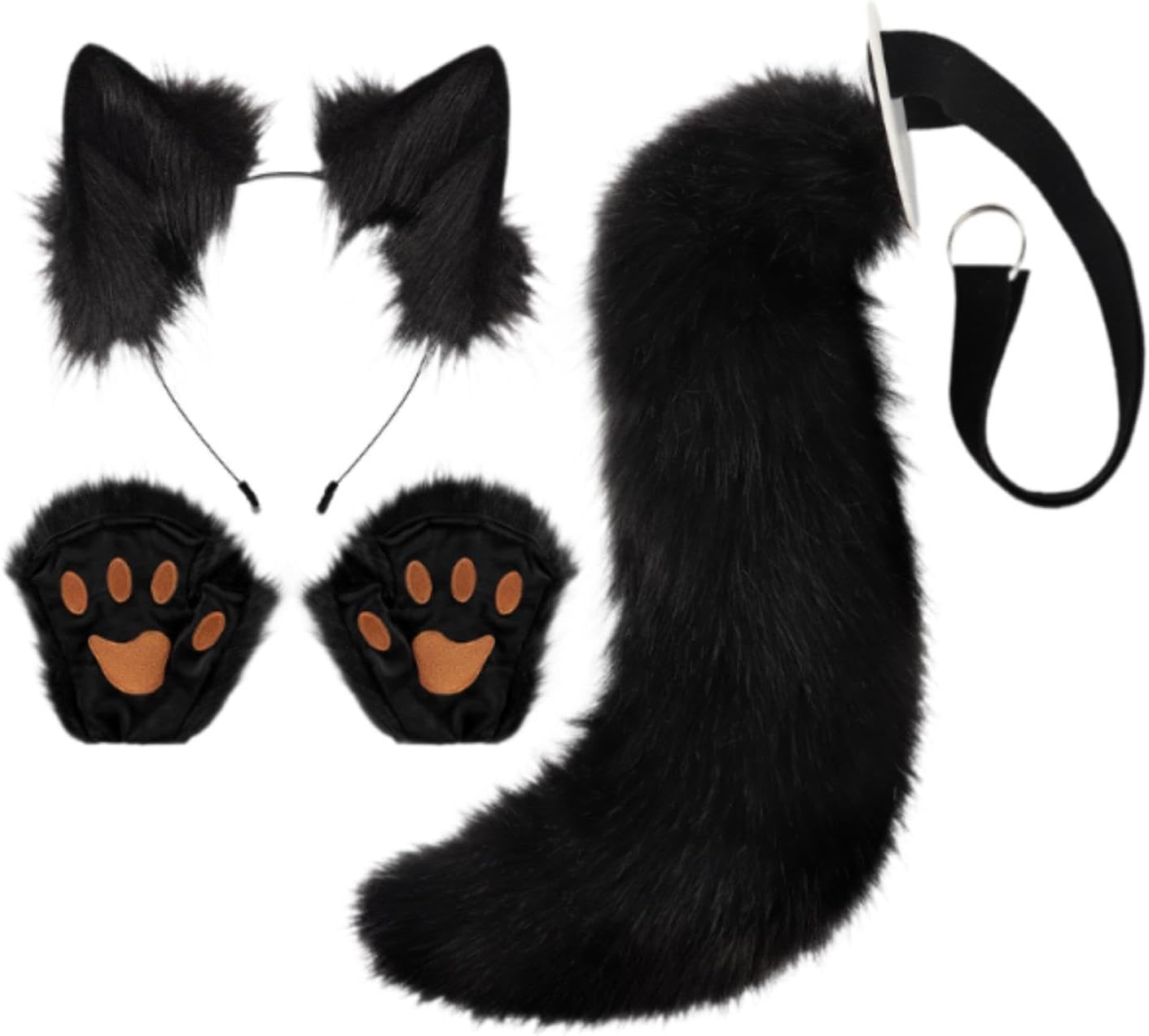 Artificial Ears And Tail Set, Ear Headband, Costume, Cosplay for Carnival, Stage Shows