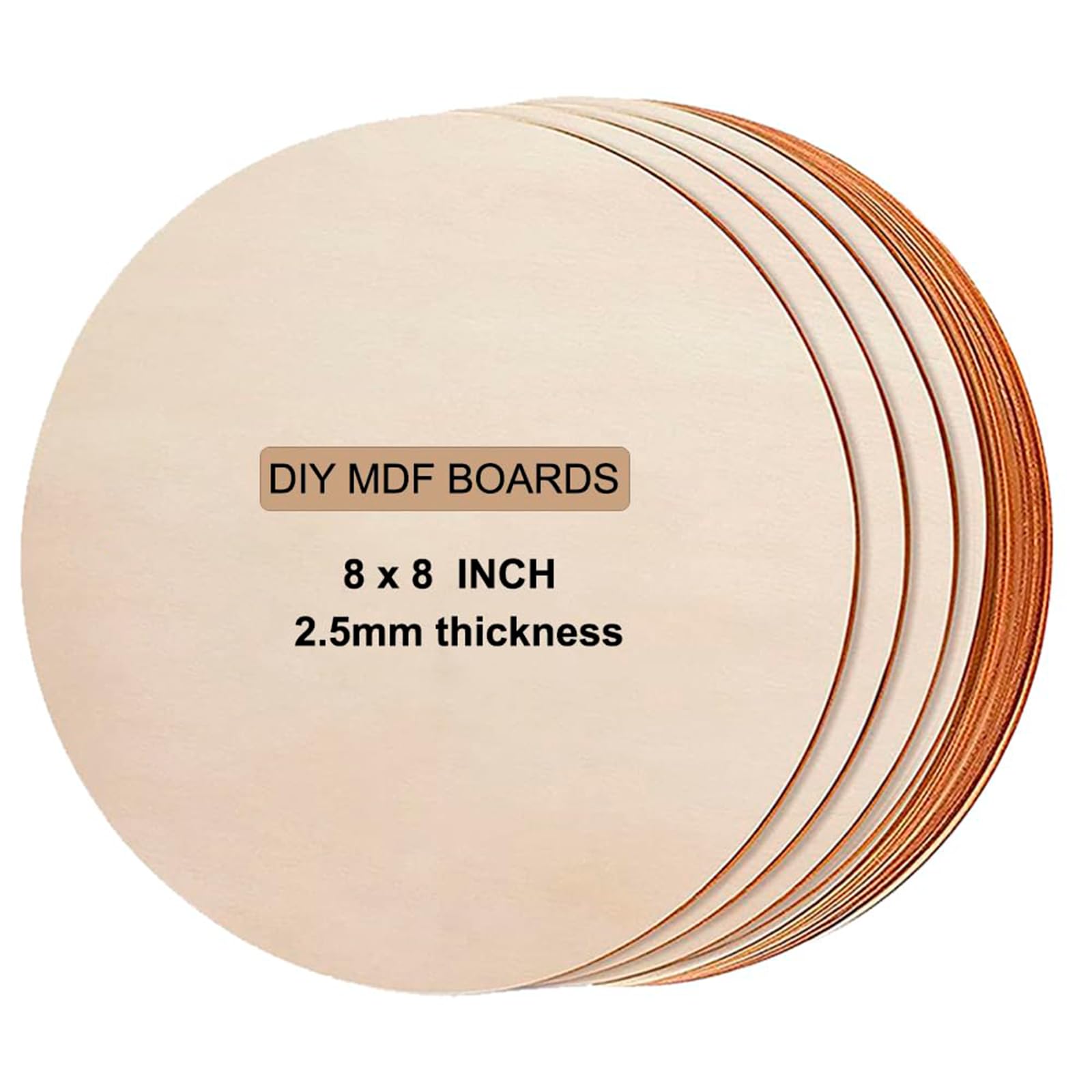 URBAN BOX Round Circle MDF Pine Wood 2.5mm Thick MDF Board for Art and Craft Unfinished Round Wood Slices for Resin Art,Mandala Art,Pyrography, Painting ((8 INCH) (10Pc))-image-47