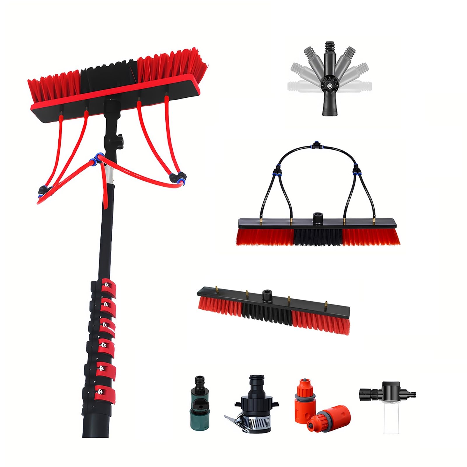 Carbon Fiber Solar Panel Cleaning Kit with Water Fed Pole,Telescopic Brush System for Solar Panels,Skylights,Windows,Roof Cleaning,Photovoltaic Panel Maintenance(3.6m)