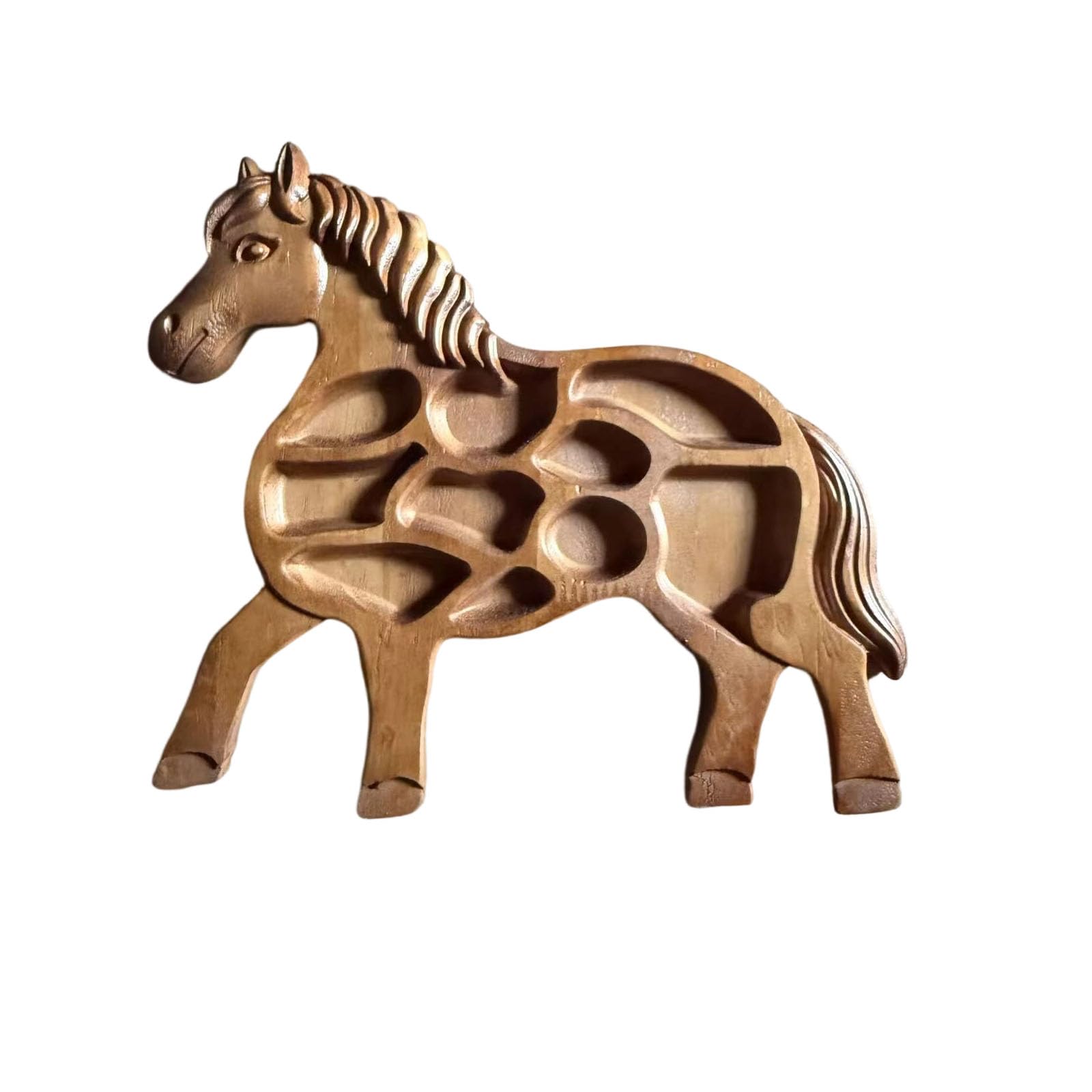 Tsophreniq Artistic Wooden Animal Platter with Multiple Sections Perfect for Party Snacks and Home Decor Friendly Kitchenware