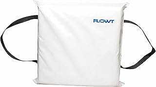 Flowt 40104 Type IV Throwable Floatation Foam Cushion USCG Approved | Throw Preserver Boat Cushion | Throwable Boat Cushion Safety Device | 16 x 15 x 2.5 inches (White)