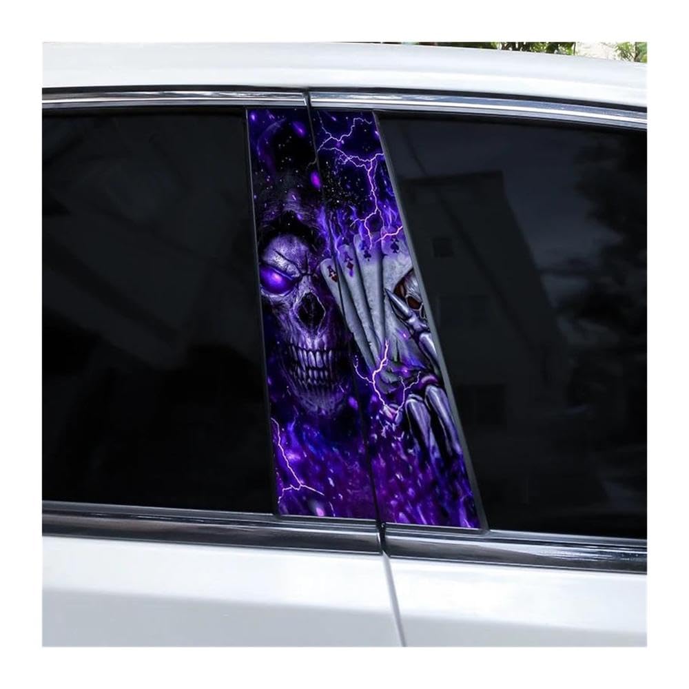 Body Parts 2pcs Car B-Pillar Decorative Stickers Horror Skeleton Decals DIY(Type A)
