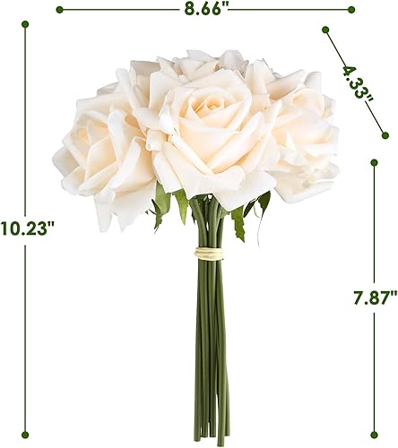 Miniatura 65 de Eyamumo Flores falsas, rosas artificiales de seda sintética al tacto real para decoración de bricolaje, fiesta de boda, decoración de oficina