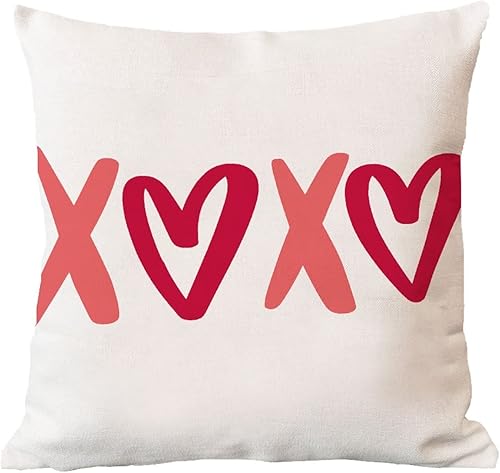 Miniatura 4 de XOXO - Funda de almohada romántica rosa para el día de San Valentín boda compromiso aniversario funda de cojín cuadrada decoración del hogar para