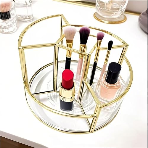 Miniatura 4 de Soporte para brochas de maquillaje giratorio de 360, organizador de maquillaje, bandeja de perfume, organizador de baño y almacenamiento para