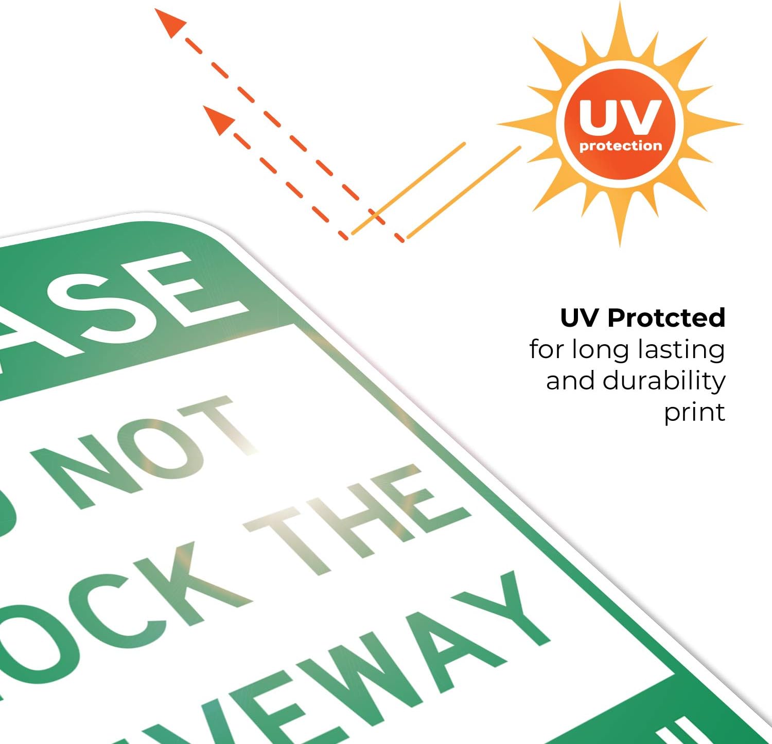 Do Not Block Driveway Sign, No Parking Sign, 12x18 Inches, Rust Free .063 Aluminum, Fade Resistant, Made in USA