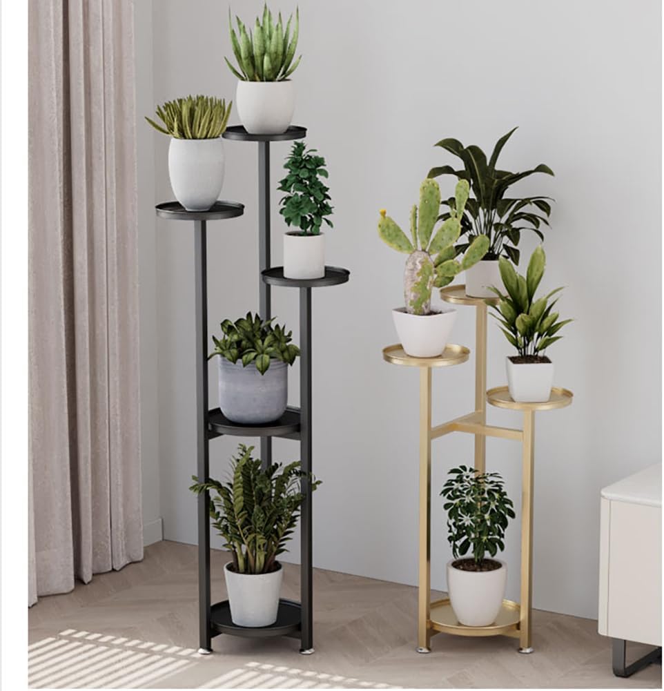 Corner Metal Flower Pot Stands, Multi-Layer Plant Stands For Indoor Plants With Anti-Slip Feet, Modern Tiered Flower Holder for Outdoor Patio Garden Balcony