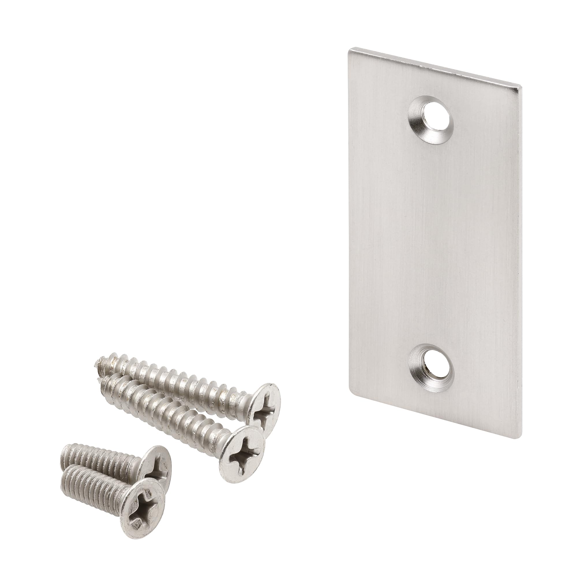 Plaque de remplissage bord de porte Prime-Line U 95215 nickel satiné cache trou serrure 63x32mm