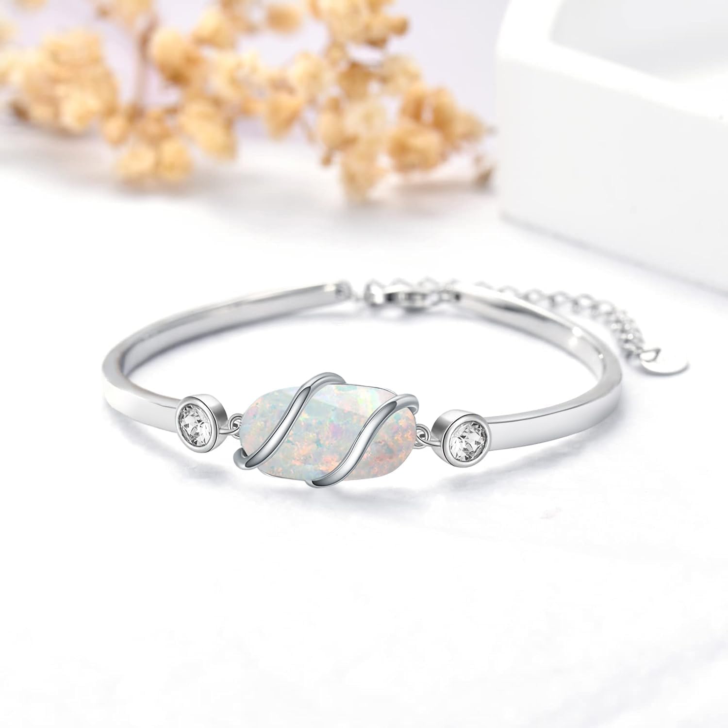 925 Sterling Silver Bracelet for Women Gemstone Bracelet Bangle Fine Jewelry Birthday Gifts for Her Wife Mom - Image 5