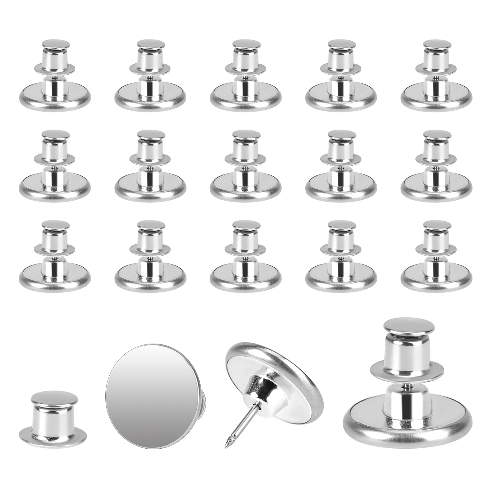 16 Pcs Replacement Button Pins for Jeans, No Sew and No Tools Instant Jean Button Pins for Pants, Reusable and Adjustable