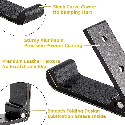 Miniatura 2 de DeYoungArbeit - Juego de 6 soportes de pared para armas, ganchos plegables para escopetas, resistentes a los arañazos con acolchado suave, excelente