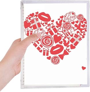 Dia dos Namorados Coração Vermelho Rosa Presente Love Caderno Folhas Soltas Diário Recarregável Diário Papelaria