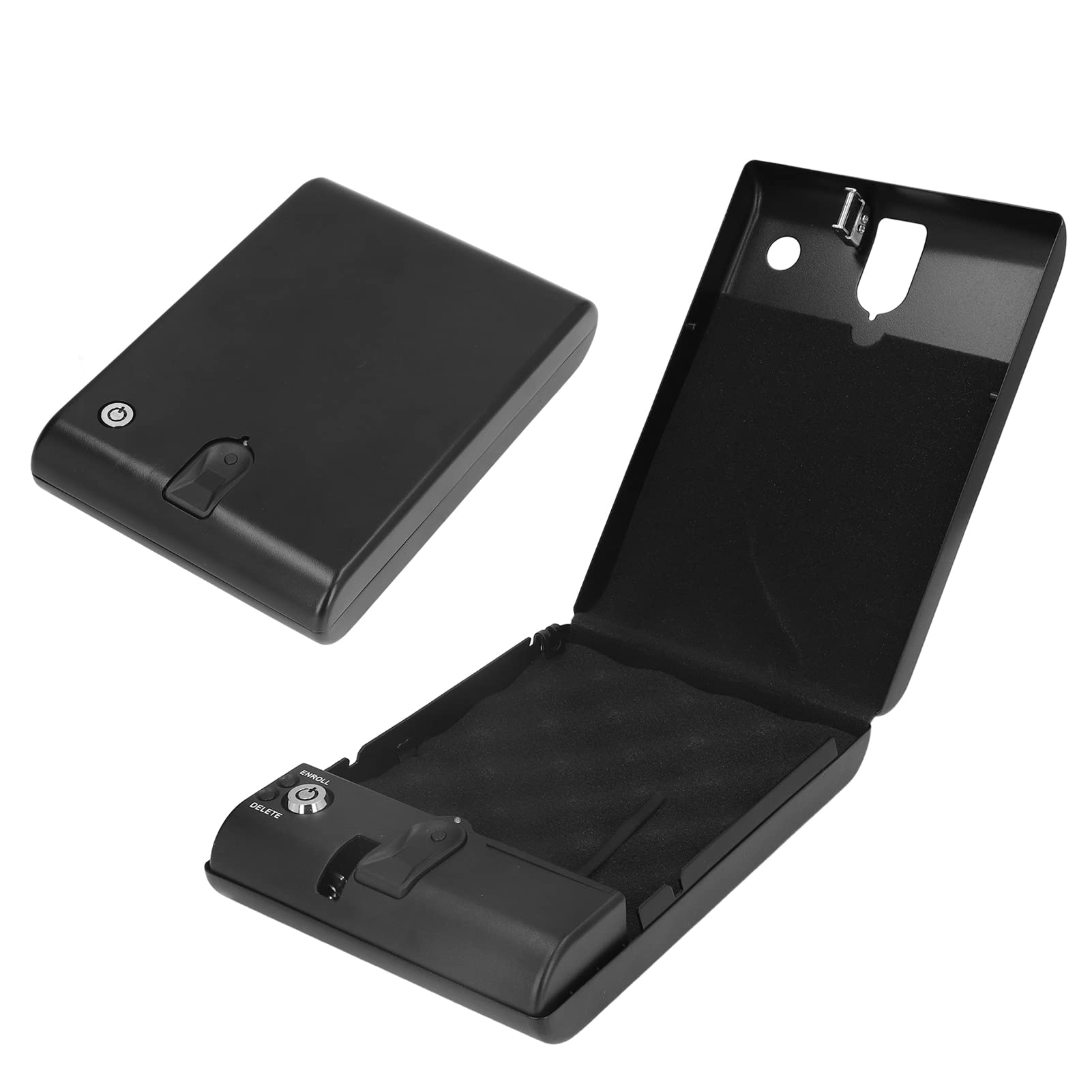 OS100SE Coffre-fort à Empreintes Digitales, Coffre-fort Portable en Acier à Accès Rapide pour Voiture avec Corde pour Documents de Bijoux en Espèces, s'adapte aux Espaces de Taille, Acier
