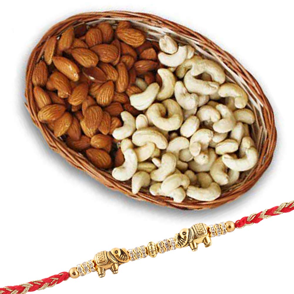 SFU E Com Premium Elephant Rakhi Dry Fruit Gift Hamper-image-6