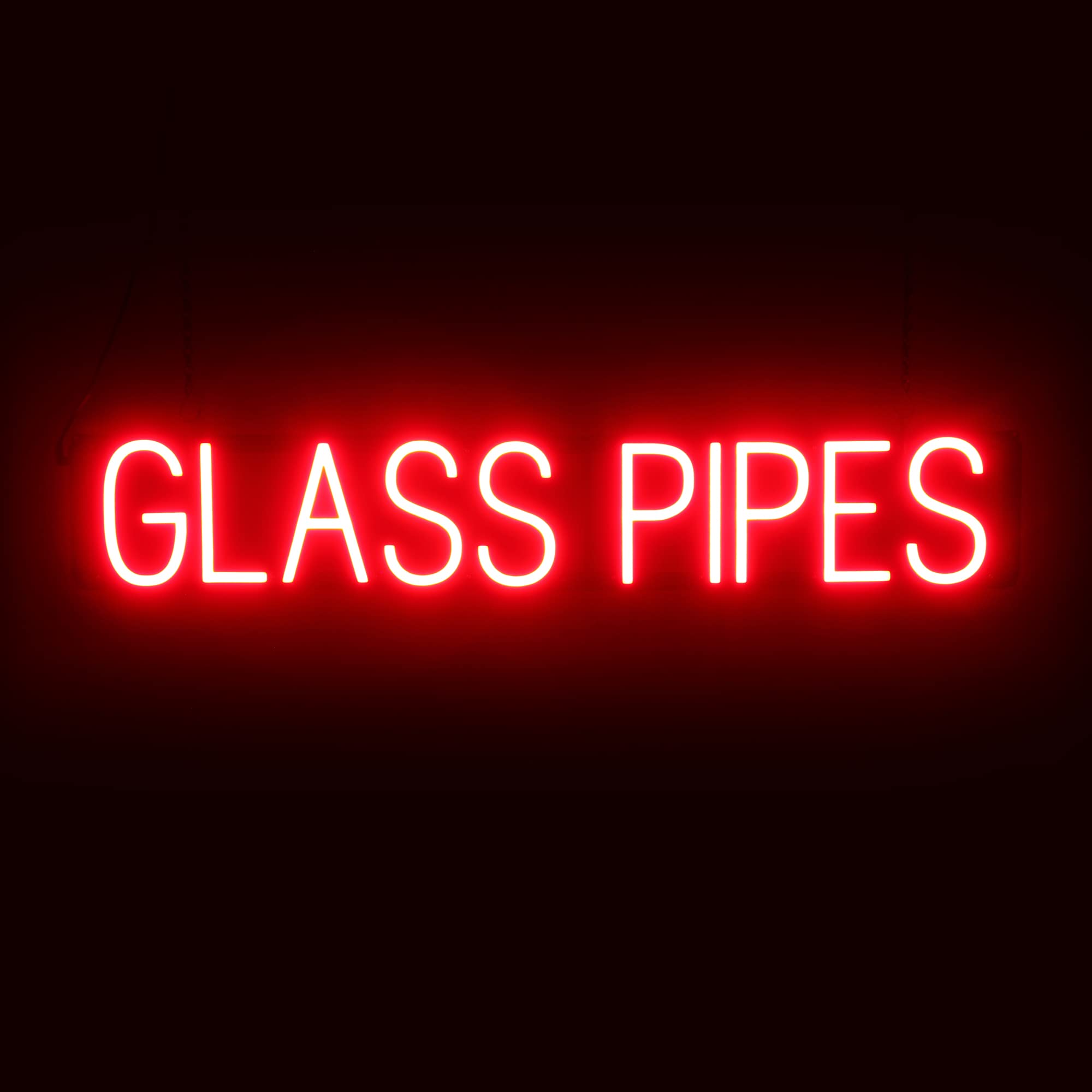 SpellBrite LED Neon GLASS PIPES Sign for Business - Red, 38" x 6"