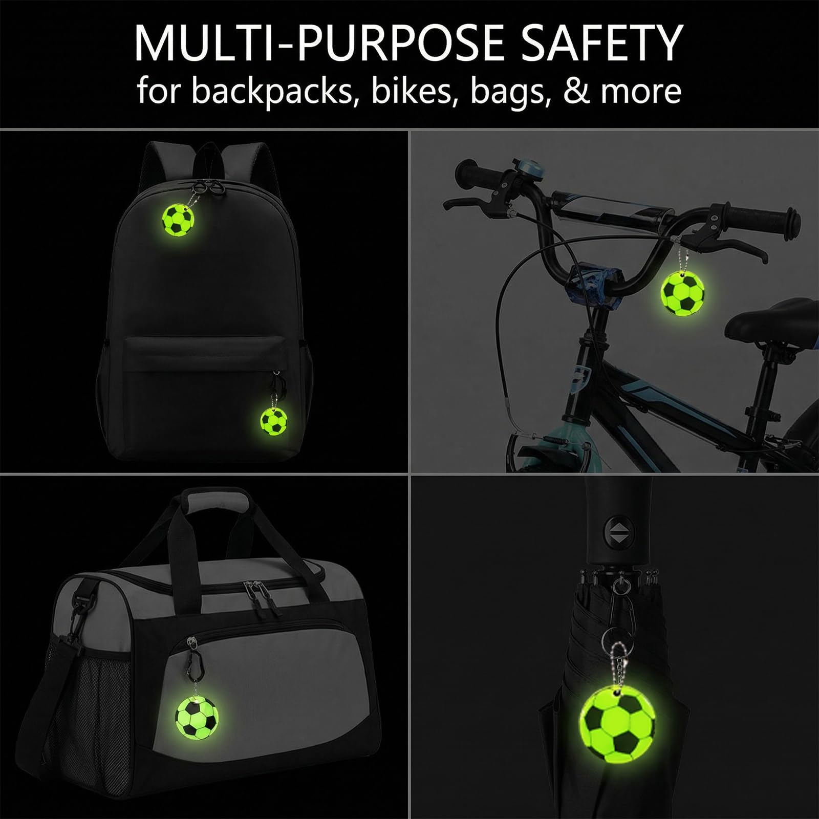Portachiavi riflettente sicurezza per zaino ciclismo camminare