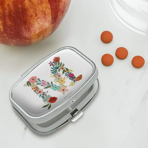 Miniatura 2 de Caja de regalo con monograma floral de letra M con inicial, rectangular, caja de regalo