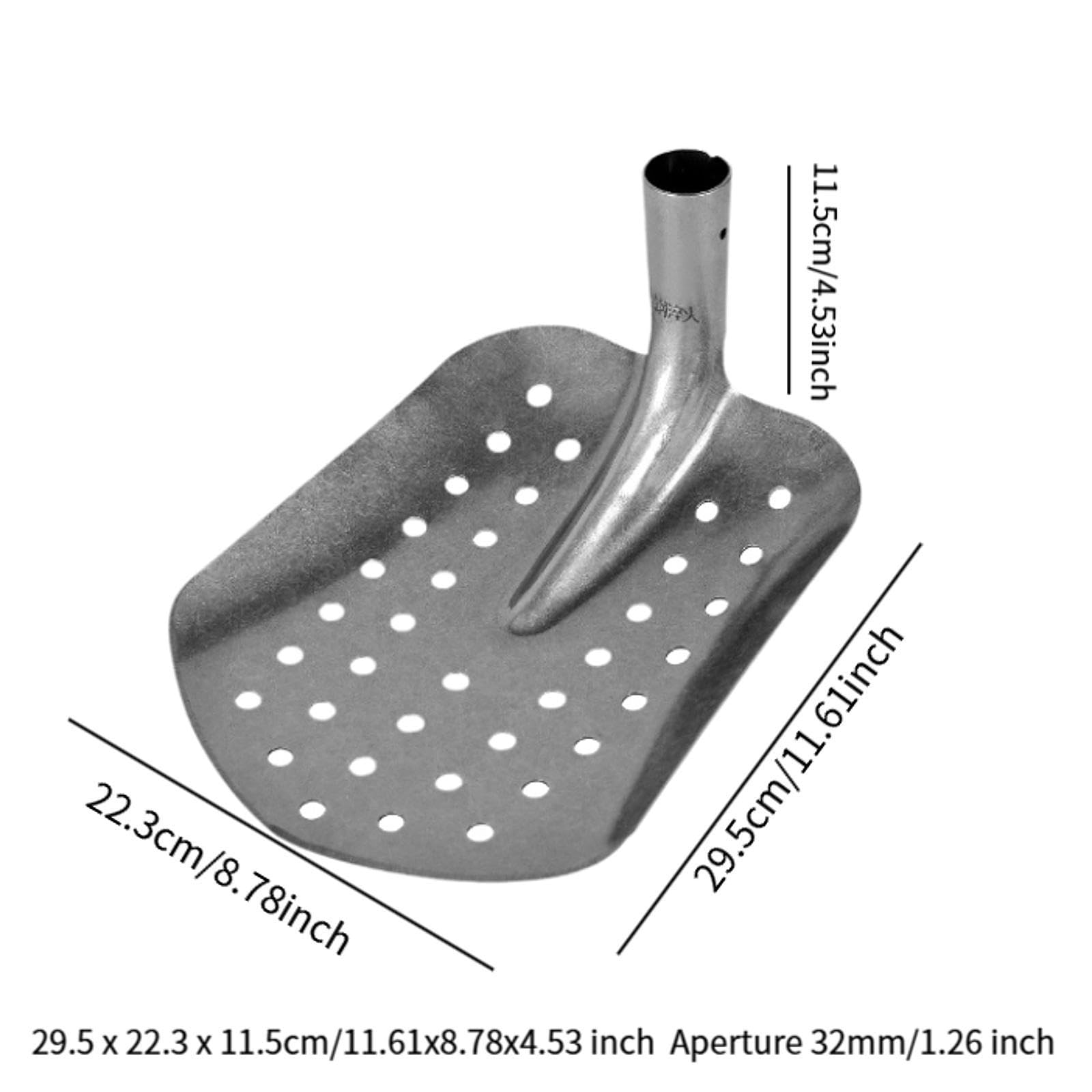 Metall Siebspaten, Abflussspaten, Robustes Werkzeug Aus Hochkohlenstoffhaltigem Stahl Zur Kanalreinigung, Schlammspaten für Die Kanalentwässerung, Gar, Spitz, 29.5x22.3x11.5 cm