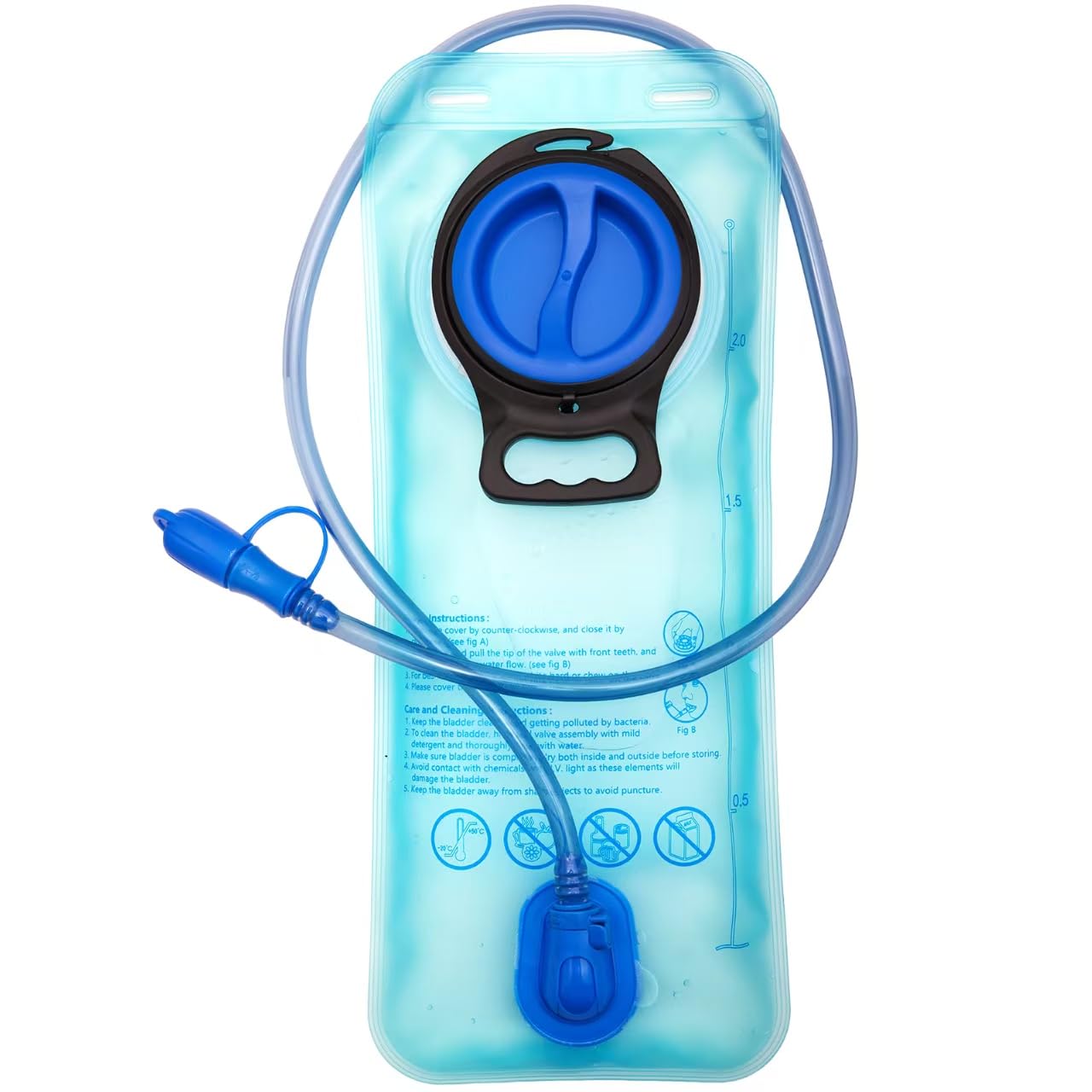 Xzsun Unisex Blue Foldable Hydration Bladder, 1L-2L-2.5L-3L Water Bladder Leakproof Water Bag Water Reservoir For Bicycling Hiking Camping Backpack (, 1L)