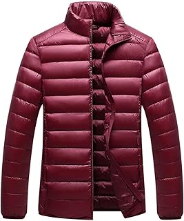 Winter Jacket Men's Warm Lined Transition Jacket Lightweight Quilted Jacket Sporty Down Jacket Training Jacket for Men Long Sleeve Jacket Quilted Black Without Hood Padded Outdoor Jacket Cycling