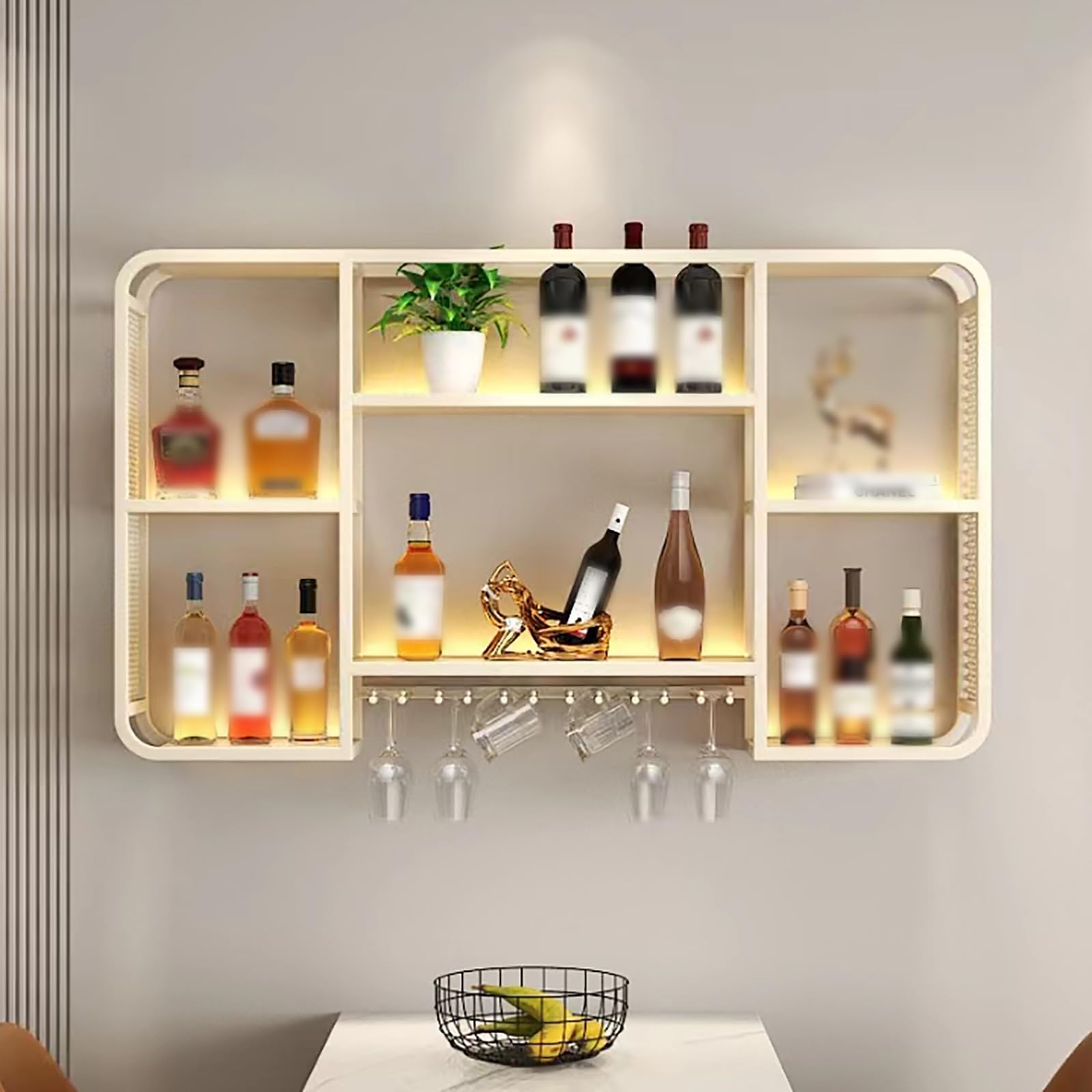 Présentoir à Vin Mural Lumineux pour Sublimer vos Soirées et Organiser votre Étagère de Bar