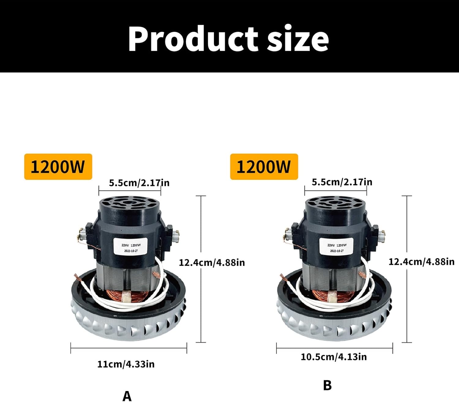 1200W Vacuum Motor Replacement Powerful Repair Part for Various Models with High Efficiency and Low Noise